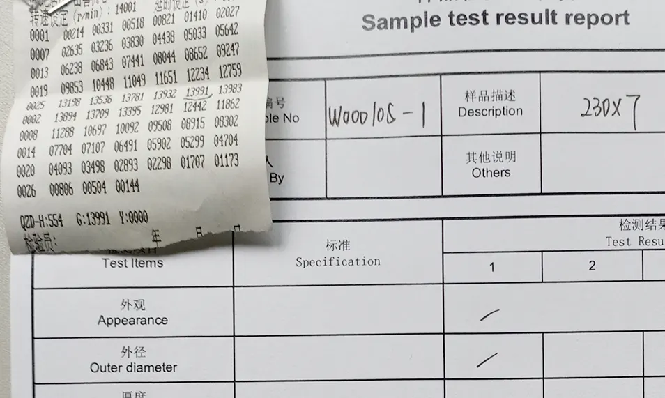 dawnabrasives bursting test result