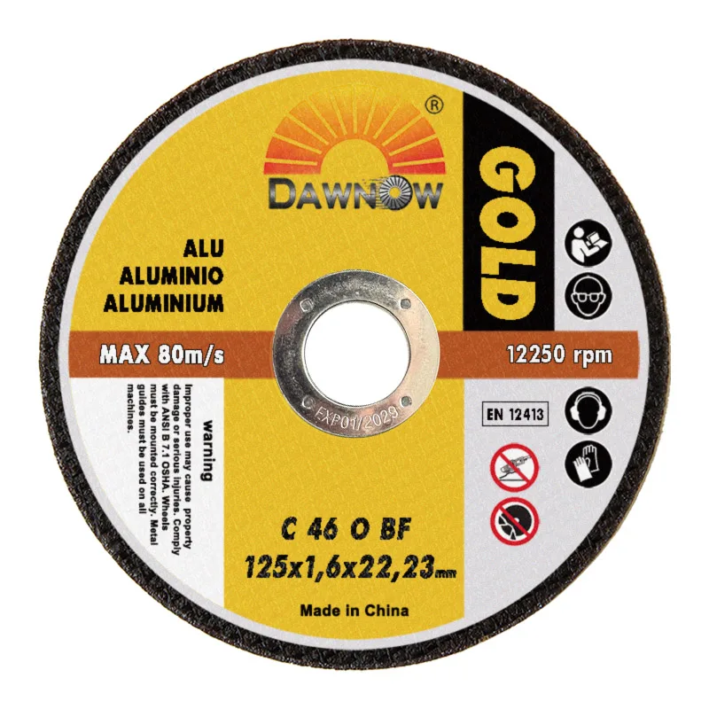 Disco de corte abrasivo Dawn ALU 125-1,6 C46O Disco de corte de aluminio Dawn Abrasives 125-1,6