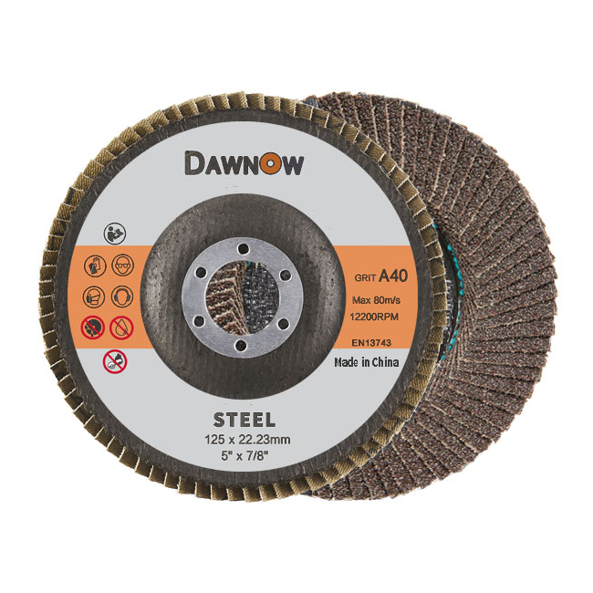dawnabrasives-flapdisc-125-22 A40 dawn abrasives calcined corundum falp disc 125 A40