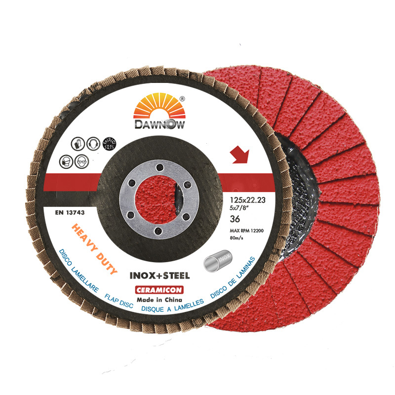 dawnabrasives-flapdisc-125-22 Ceramic 36 dawn abrasives extra wide flap ceramic flap disc 125 36#