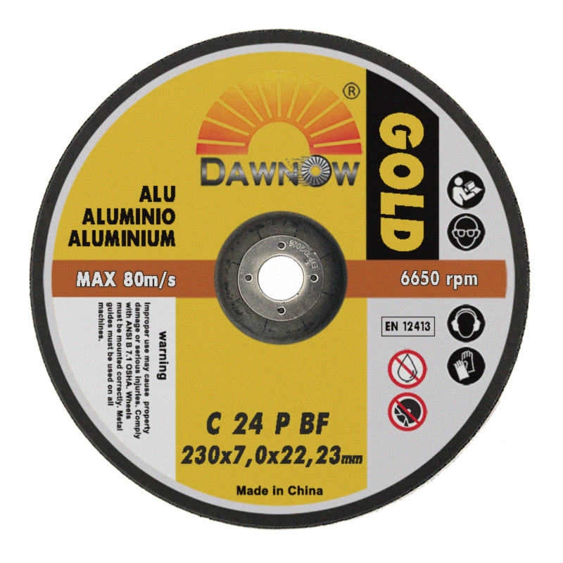 gold aluminium grinding disc 230-7 dawn abrasives gold aluminium grinding wheel